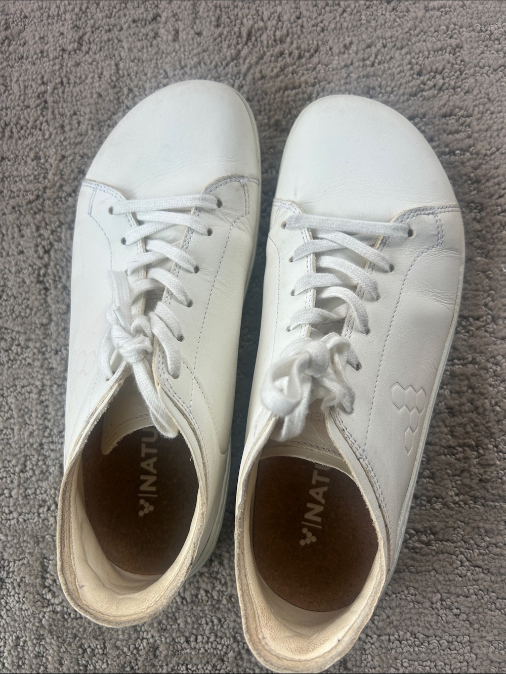 Vivo Barefoot White Leather Women's Lace-Up Sneakers